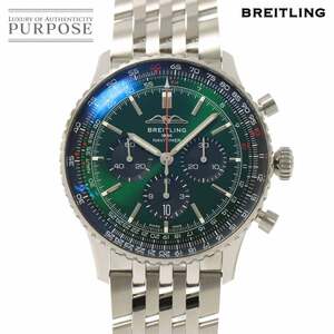 ブライトリング BREITLING ナビタイマー B01 AB0137 クロノグラフ デイト メンズ 腕時計 グリーン 自動巻き Navitimer 90240044