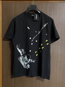 黒XS新品 RAF SIMONS Astronaut プリント Tシャツ 半袖 カットソー 19AW size XS ラフシモンズ メンズ アストロノーツ ブラック slim fit