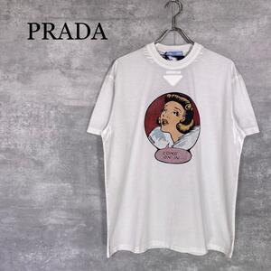 『PRADA』プラダ (M) プリント半袖Tシャツ