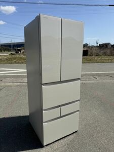 高年式　TOSHIBA 東芝 ノンフロン冷凍冷蔵庫　601L 2022年製　6ドア冷蔵庫 GR-U600FH (ZC) ガラストップ 大型冷蔵庫　ラピスアイボリー