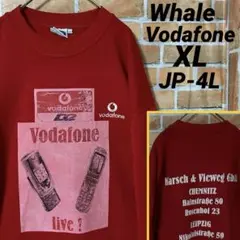 Whale Vodafone スウェット トレーナー ヴィンテージプリント 赤