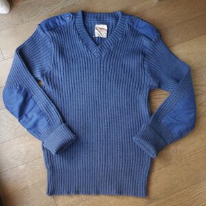 BRIGADE QUARTERMASTERS　英国製　ウール100%　Vネック コマンドセーター　44　ネイビー・紺　The ”Wooly Pully” Sweater　イギリス製 UK