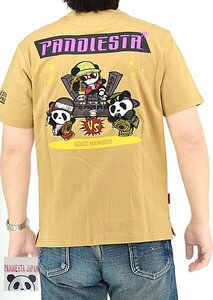 ラップバトル半袖Tシャツ◆PANDIESTA JAPAN ベージュXXLサイズ 554854 パンディエスタジャパン パンダ 刺繍