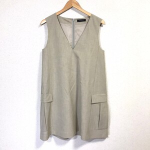 h1006dL 日本製 UNITED ARROWS TOKYO ユナイテッドアローズ サイズL～XL位 ノースリーブワンピース Vネック グレー レディース ゆったり