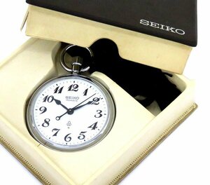 ジャンク品/動作不良 SEIKO/セイコー 懐中時計 クォーツ上野駅開業100周年記念 7550-0010 白文字盤 鉄道 レトロ