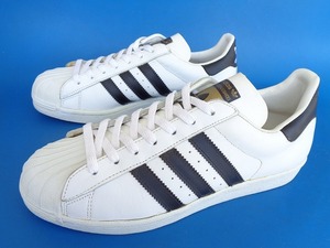 14121■美品 希少 96年製 adidas superstar アディダス スーパースター 白 黒 金ベロ 27 034678