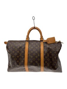 LOUIS VUITTON◆キーポル50_モノグラム・キャンバス_BRW/PVC/BRW/※内側汚れ有り