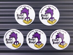 ◆送料\110◆【Beep!Beep!・ロードランナー】※《レーシングステッカー／５枚セット》　(品番ms047)　アメリカン雑貨　ガレージ