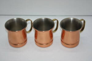 ◇8347・COPPER100 コッパー100 home ware 銅製 マグカップ 3個セット 経年劣化あり 未使用品