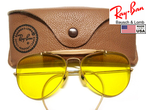 美品Vintage B&L RayBan OUTDOORSMAN 10K GO Gold金張りKALICHROMEカリクロームUSA製shootingイエローボシュロムBL射撃ゴールド黄ミリタリ