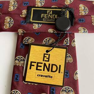 FENDI(フェンディ) 赤青ズッカ柄扇ネクタイ 新品　未使用　タグ付き