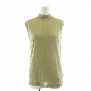 ドゥーズィエムクラス DEUXIEME CLASSE LINEN N/S TOP ニット カットソー ノースリーブ ハイネック 麻 F ベージュ 17080560005810