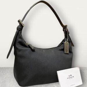 美品/人気 COACH オールドコーチ アクセサリーポーチ ミニ ハンドバッグ ワンショルダー パーティー フォーマル レザー 革 黒 ブラック 