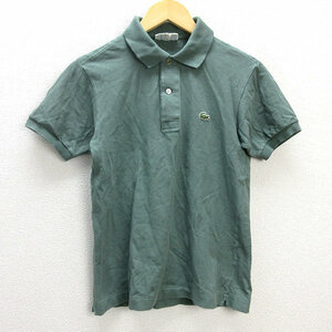 G■ラコステ/LACOSTE CHEMISE 半袖ポロシャツ/鹿の子【2】緑/men