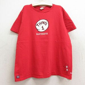 古着 半袖 ビンテージ Tシャツ キッズ ボーイズ 子供服 00s ドクタースース THING 1 コットン クルーネック 赤 レッド 24aug26