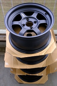 絶版 RAYS TE37V 2324MODEL 14×7.5J+25/100 艶消しブラック 4本セット ガラスコーティング施工済 極上品 NANBロードス当方ターシビック