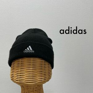 adidas アディダス ニット帽 キャップ 帽子 KNIT CAP 刺繍ロゴ スポーツ トレーニング ビーニー ワッチ ブラック 玉SS1441