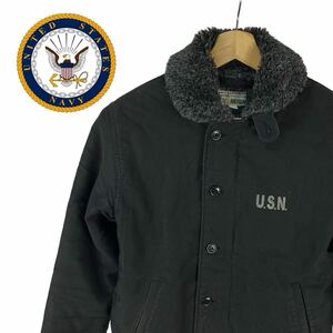 10M483◯ U.S.NAVY NAVY DEPARTMENT ステンシル ブラック アメリカ 海軍 ヴィンテージ デッキジャケット アウター 防寒 秋冬 N-1 M