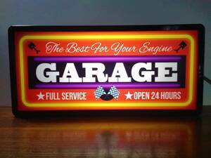 ガレージ GARAGE 2 カーショップ リペア オートショップ オートサービス サイン 看板 置物 アメリカン雑貨 ライトBOX 電飾看板 電光看板