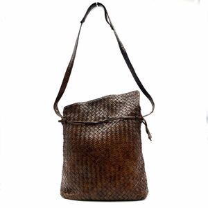 1円〜　【貴重稀品】　BOTTEGA VENETA ボッテガ　ヴェネタ　イントレチャート　ショルダーバッグ　メッセンジャー　レザー　KL1142