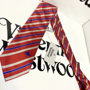 送料込●新品●価19800円Vivienne Westwood イタリア製 ネクタイ 赤青A シルク100% 剣先8.5㎝ ヴィヴィアンウエストウッド ビビアン