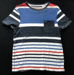 トミーヒルフィガー マルチカラー ボーダー Tシャツ 半袖 S/S　　TOMMY HILFIGER ポケットTシャツ 柳5447