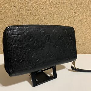 LOUIS VUITTON ルイヴィトン モノグラム アンプラント ジッピーウォレット ラウンドファスナー ブラック 長財布