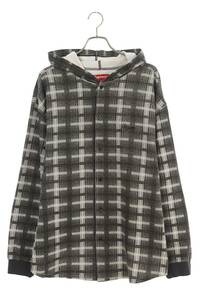 シュプリーム SUPREME 23AW Hooded Plaid Knit Shirt サイズ:XL フーデッドプレイドニット長袖シャツ 中古 BS99