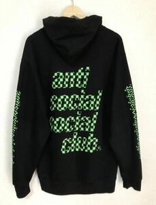 市松模様【極美品】Anti Social Social Club アンチソーシャルソーシャルクラブ Food Court Black Hoodie パーカー size L BLACK