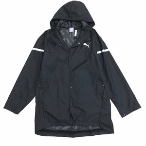 ●美品 PUMA プーマ 定価12,100円 リフレクタープリント レインジャケット L 黒 レインコート カッパ 雨具 防風 防水 撥水 アウトドア