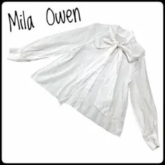 【美品✨】Mila Owenアイボリー リボン付き長袖シャツ