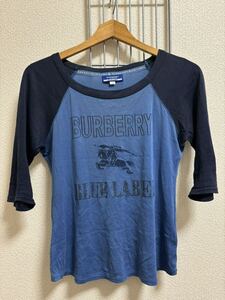 ［BURBERRY BLUE LABEL］バーバリーブルーレーベル　５分丈　Tシャツ ネイビー系　38 0240531-153