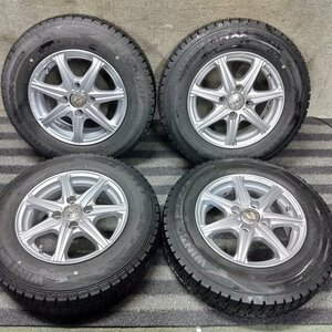 T9501■155/80R13 DUNLOP WINTERMAXX02 社外 5J 4H +36 PCD100 スタッドレス★条件付送料無料★パッソ マーチ ヴィッツ ブーン