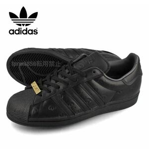 新品未使用 adidas スーパースター【30cm】定価16500円 レザー 本革 スニーカー アディダス superstar super star 0026 靴 シューズ 黒 金