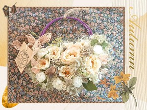 ☆薔薇のリース*ハーフムーン＊アートフラワー＊ドライフラワー感謝sale￥１～☆