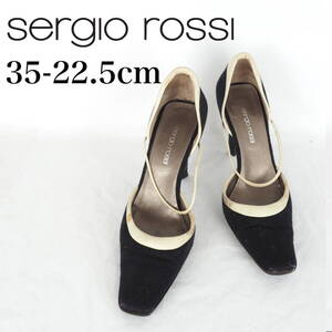 MK6199*sergio rossi*セルジオロッシ*レディースパンプス*35-22.5cm*黒