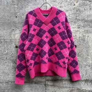 acne studios アクネ アーガイル フェイスロゴ ニット セーター XS