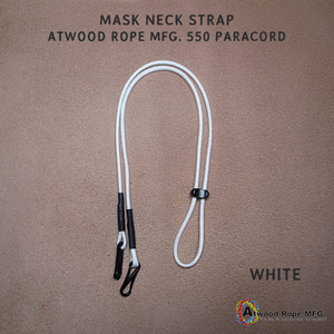 MASK NECK STRAP- BLACK/ マスクストラップ-ホワイト　ATWOOD ROPE 550 MASK NECK STRAP- WHITE