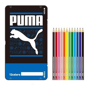 PUMA プーマ 色鉛筆（12色）缶ケース入 クツワ PM107A 区分60Y