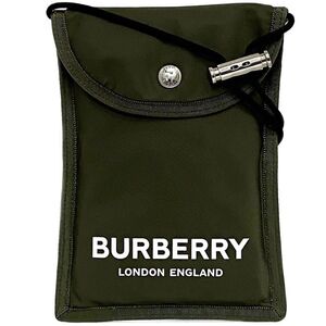 バーバリー サコッシュ ショルダーバッグ カーキグリーン 美品 ポシェット ミニバッグ ナイロン 中古 BURBERRY