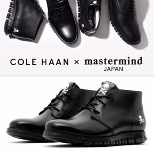 ★送料込★未使用★未開封★ mastermind JAPAN COLE HAAN コールハーン マスターマインド チャッカ ブーツ ゼログランド レザー 革靴 黒 