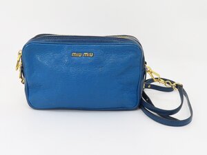 ◇【MIU MIU ミュウミュウ】マドラス ショルダーバッグ ブルー×ネイビー