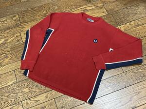 A2131 フレッドペリー FRED PERRY◆コットン ニット セーター メンズM レッド 80年代ビンテージ