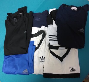 adidas アディダス★スポーツ長袖シャツ tシャツ スポーツポロシャツ★合計7点セット★送料無料★長袖3着 Tシャツ3着 ポロシャツ1着