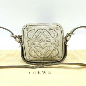 LOEWE ロエベ ショルダーバッグ アナグラム シャンパンゴールド レザー g00577