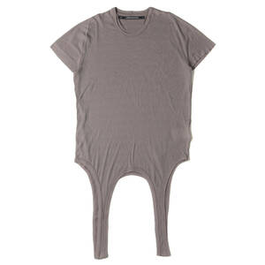 JULIUS ユリウス Tシャツ サイズ:3 24SS サスペンダー付き リブ編み コットン 半袖Tシャツ COTTON RIB CUT & SEWN5 チャコール 日本製