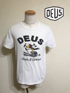 DEUS デウス クルーネック Tシャツ トップス モーターサイクル サイズM 半袖 白