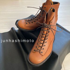 新品未使用 junhashimoto ジュンハシモト BACK ZIP BOOTS 42 camel キャメル バックジップ ブーツ 参考定価 ¥99,000 美脚