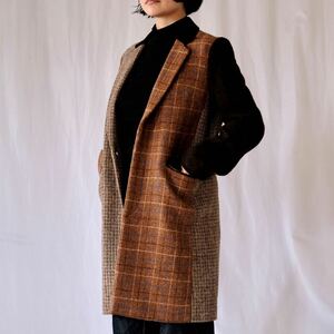 極美品BEAUTY&YOUTH × Harris Tweed100thクレイジーチェスターコート38M