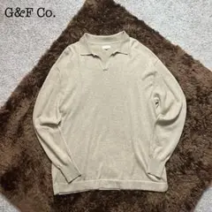 G&F Co. コットンニット スキッパーポロシャツ 長袖ポロシャツ